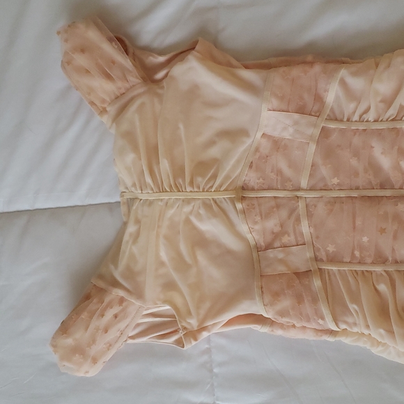 Guess Blush Pink Ruched Midi Dress - Picture 4 of 4